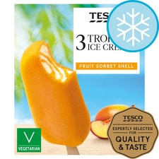 Tesco Tropical Ice Creams 3 X100ml