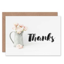 Wee Blue Coo Rose Flower Bouquet in Jug Thank You Card