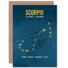 Wee Blue Coo Scorpio Star Sign Astrology Zodiac Birthday Greeting Card