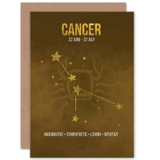 Wee Blue Coo Cancer Star Sign Astrology Zodiac Birthday Greeting Card