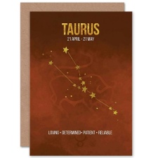 Wee Blue Coo Taurus Star Sign Astrology Zodiac Birthday Greeting Card