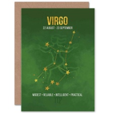 Wee Blue Coo Virgo Star Sign Astrology Zodiac Birthday Greeting Card