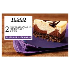 Tesco 2 Vanilla & Chocolate Cheesecake Slices 180G