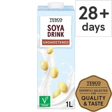 Tesco Longlife Soya Drink Unsweetened 1Ltr