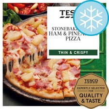 Tesco Stonebaked Ham & Pineapple Pizza 375G