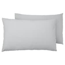 Tesco 100% Cotton Pale Grey Pillowcase Pair