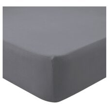 Tesco 100 Cotton Fitted Sheet Grey Single