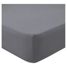 Tesco 100% Cotton Fitted Sheet Grey Double