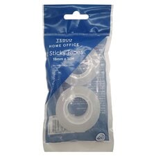 Tesco Clear Easy Tear Sticky Tape 18Mm X 30M 2 Pack