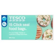 Tesco Food Bags Click & Seal Xl 15 Pack