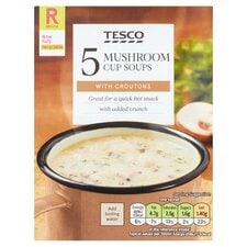 Tesco Mushroom & Croutons Soup In A Mug 5 Pack 130G