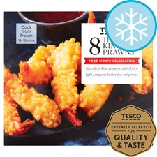 Tesco 8 Tempura King Prawns 140G