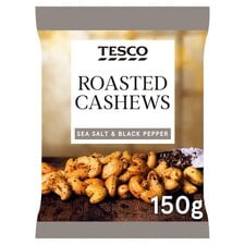 Tesco Sea Salt & Black Pepper Cashew Nuts 150G