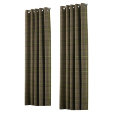 Riva Home Aviemore Checked Pattern Ringtop Curtains - Thistle - 46 x 54in (117 x 137cm)