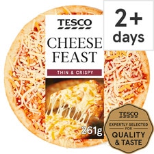 Tesco Thin & Crispy Cheese Feast Pizza 261G