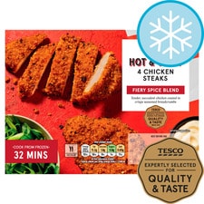 Tesco 4 Hot & Spicy Chicken Steaks 380G