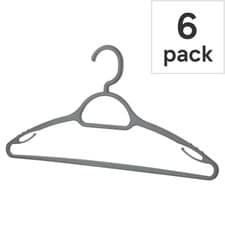 Tesco Hangers 6 Pack Grey