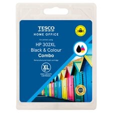 Tesco Remanufactured HP 302 XL Black & Colour Multipack Ink Cartridges