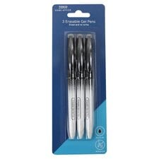 Tesco Erasable Gel Pens Black 3 Pack