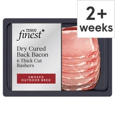 Tesco Finest Dry Cured Back Bacon 6 Rashers 240G