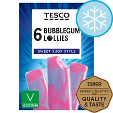 Tesco Bubblegum Lollies 6X55ml