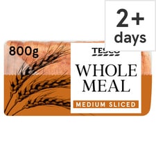 Tesco Wholemeal Medium Bread 800G