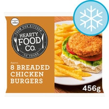 Hearty Food Co 8 Breaded Chicken Burgers 456G