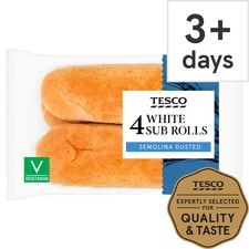 Tesco White Sub Rolls 4 Pack