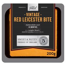 Tesco Finest Vintage Red Leicester Bite Cheese 200G