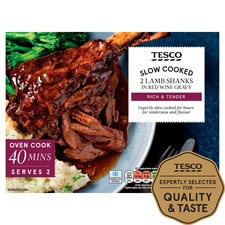 Tesco 2X Lamb Shanks In Red Wine Gravy 780G