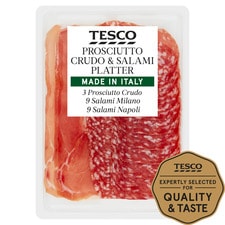 Tesco Prosciutto Crudo & Salami Platter 120G