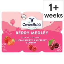 Creamfields Berry Medley Low Fat Yogurt 6X125g