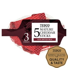 Tesco British Mature Cheddar Snack Sticks 5X20g