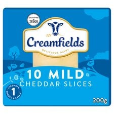 Creamfields Mild Cheddar 10 Slices 200G