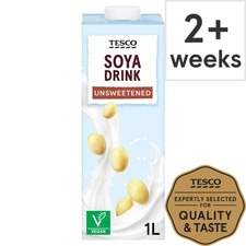 Tesco Soya Drink Unsweetened 1Ltr