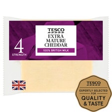 Tesco British Extra Cheddar Cheese 220G