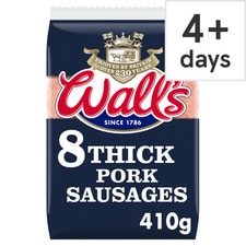 Walls 8 Thick Pork Sausages 410G