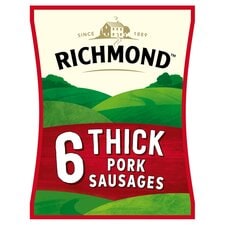 Richmond 6 Thick Pork Sausages 308G