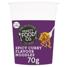 Hearty Food Co Spicy Curry Flavoured Noodles 70G