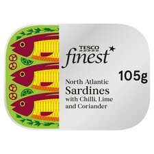 Tesco Finest Sardines With Chilli, Lime & Coriander 105G