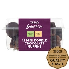 Tesco Free From Double Chocolate Mini Muffin 12 Pack