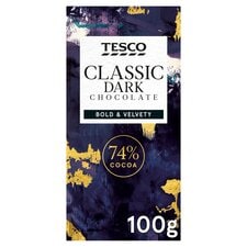 Tesco Classic 74% Dark Chocolate 100G