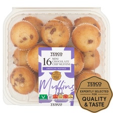 Tesco Chocolate Chip Mini Muffins 16 Pack