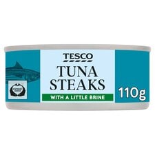 Tesco Drained Tuna Steak In Brine 110G