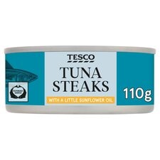 Tesco Drained Tuna Steak In Sunflower Oil 110G