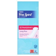 Tesco Free Spirit Panty Liners Long Plus 22 Pack