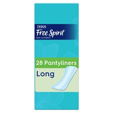 Tesco Free Spirit Panty Liners Long 28 Pack