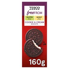 Tesco Free From Cookies & Cream Biscuits 160G