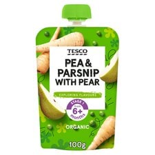 Tesco Pea Parsnip Pear Pouch 100G