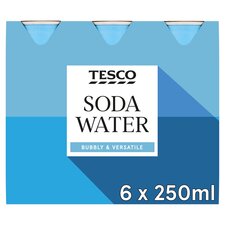 Tesco Soda Water Cans 6X250ml